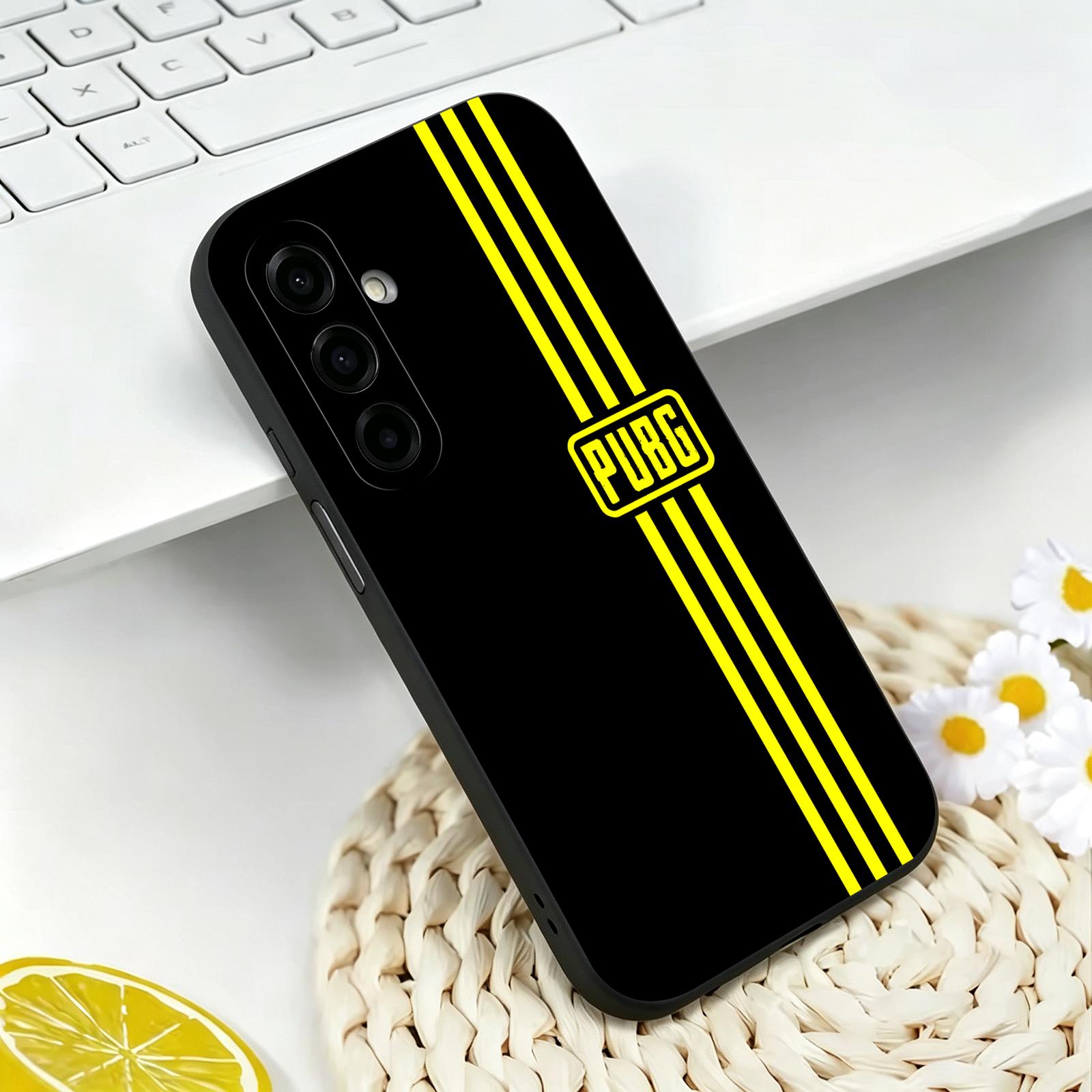 Computer Case - クラシックゲーム「PUBG」のスマホケース。対応機種：Samsung A57、A56、A37、A27、A17、A36、A26、A55、A35。ブラックのマット仕上げ、ソフトケース。