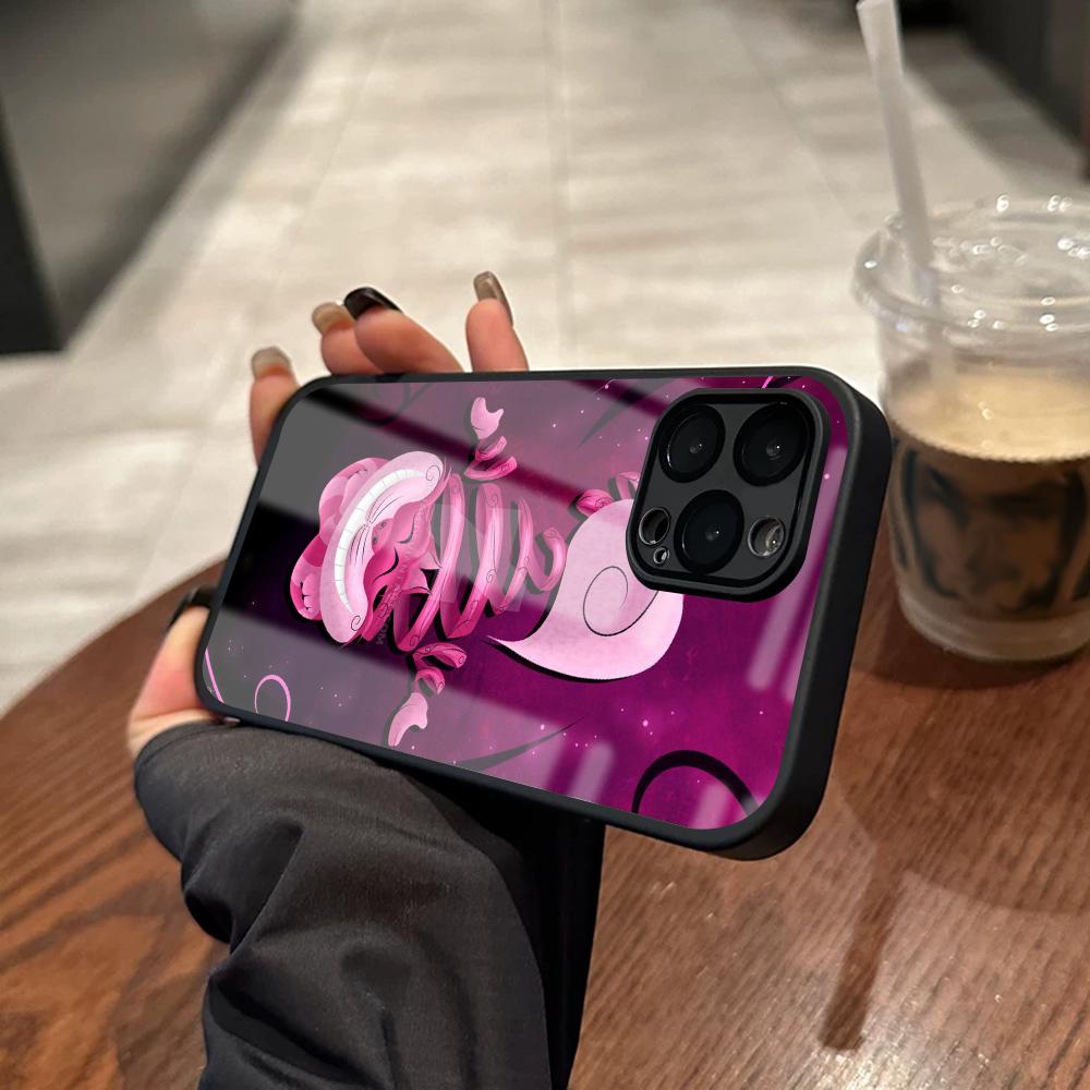 Mini Pc Case - チェシャ猫のアリス・イン・ワンダーランドデザインのiPhone用ケース。対応機種：iPhone 18、17、16、15、14、13、12、X、XR、XS、8 Plus、Mini、Pro Max。ガラス製で、磁石が内蔵されたスマホケース。