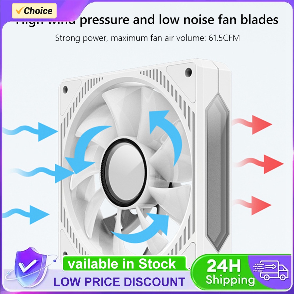 Case Fan Controller - 120mm PCファン、自動速度調整機能付き、発光機能搭載、スマート温度制御、FDB油圧ベアリング、PCケースファン、コンピューターアクセサリー