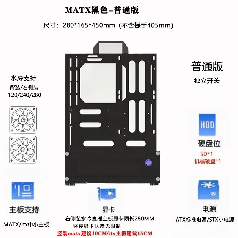 オープンシャーシ240/360水冷空冷ATX/MATXラック - Pc Chassis のレビューと価格