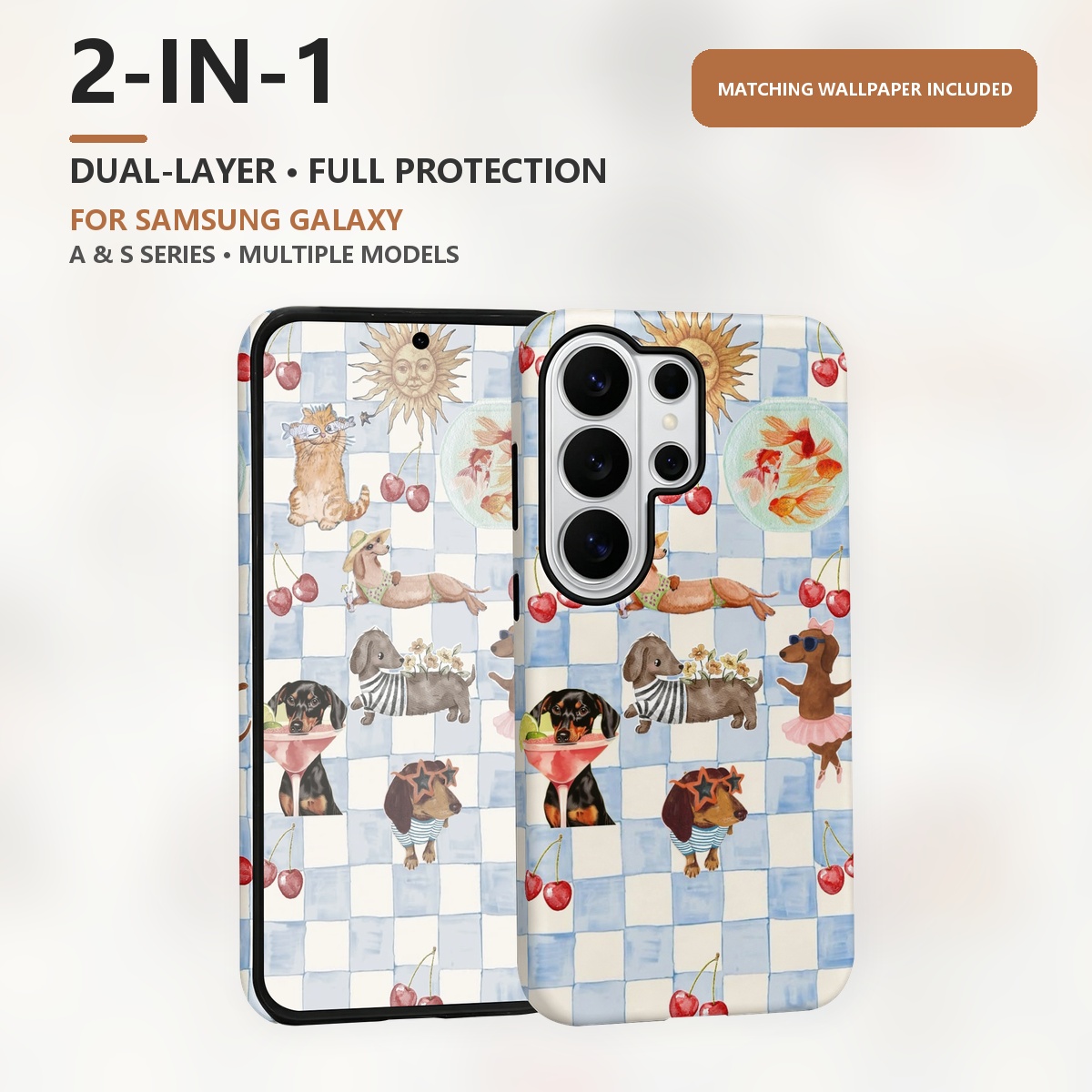 「Funny Dogs」の夏用2層構造のスマートフォンケース - Computer Case のレビューと価格