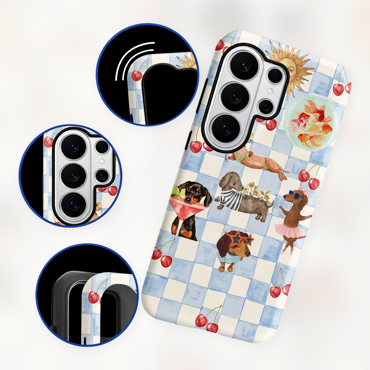 「Funny Dogs」の夏用2層構造のスマートフォンケース - Computer Case のレビューと価格