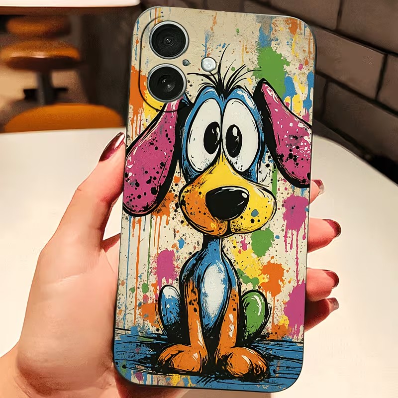 落書きカラーの子犬柄TPUスマホケース iPhone 17  - Mini Pc Case のレビューと価格